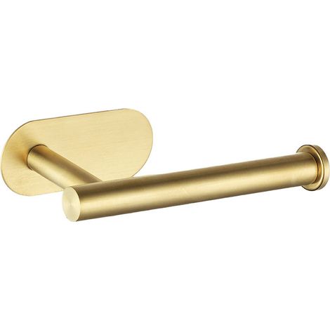 Soporte adhesivo para papel higiénico, no requiere perforación, acero inoxidable, soporte de pared con brazo abierto para cambios rápidos. (1/4)
