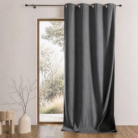 Rideau Thermique Phonique KONFOR - 250 x 260 cm - Gris Anthracite (1/5)