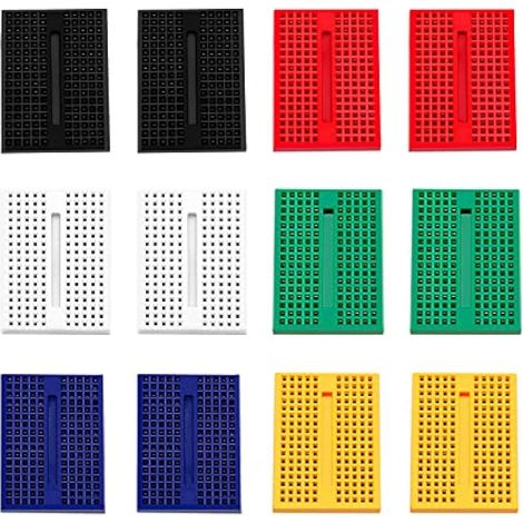 12 Pièces SYB-170 Kit de Prototype Sans Soudure, PCB Prototype Sans Soudure, pour Projets Arduino et Raspberry PI (6 Couleurs avec Ruban Adhésif Double Face) (1/4)