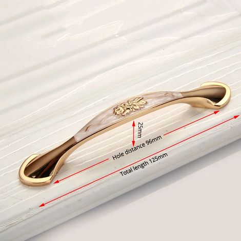 Ensemble de 2 pièces : poignées de porte couleur or champagne, poignées de meuble en alliage de zinc, boutons de tiroir, quincaillerie de style européen