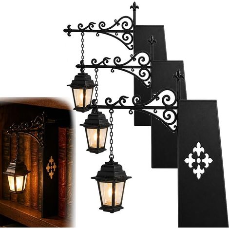 3 lanternes Lampe bibliothèque LED Fantôme, Book Nook en résine vintage, décoration Halloween et coin lecture (1/5)