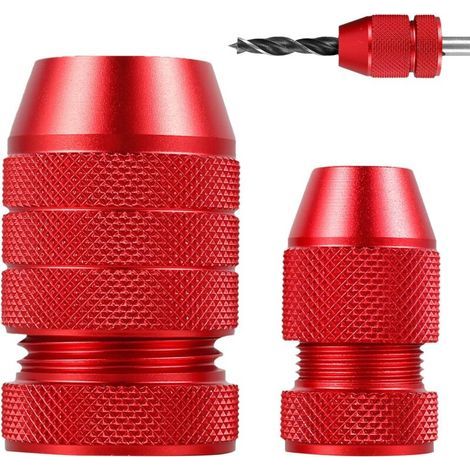 Butées de profondeur de perçage, guide de profondeur réglable, plage de tailles de forets 2-5 mm et 6-11 mm, convient aux outils de travail du bois et aux outils à main (rouge) (1/4)