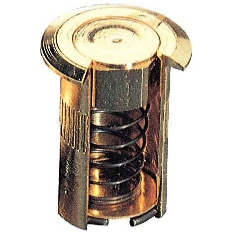 50 x POZZETTO A MOLLA OTTONE LUCIDO D 6X30 MM