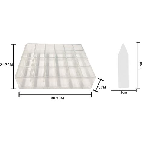Lot de 5 plateaux de culture en plastique transparents à 24 compartiments pour semis, fleurs, légumes et fruits. (1/5)