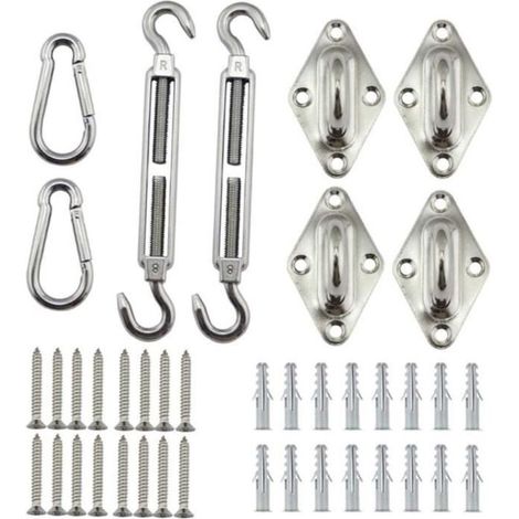 Kit de Fixation pour Voile d'ombrage en Forme de Fleur de mangnolia pour Jardin Triangulaire et carré, rectangulaire, Accessoi[202] (1/4)