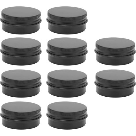 Lot de 10 pots ronds en aluminium vierge rechargeable 15ml pour baume à lèvres, masque et parfum solide. (1/5)