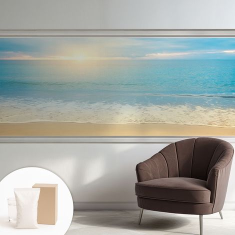 Papier peint intissé mural pour salon chambre à coucher tendance et originale - Colle incluse gratuite Lever du soleil 250x104 cm (1/5)