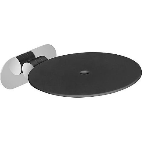 Strapontin Elida en inox/PE/HD noir, 320x100x390mm avec fixation (1/2)