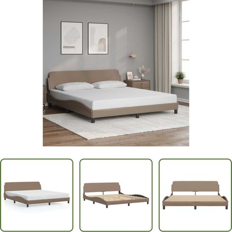 Cadre de lit -  Cadre de lit Dover cappuccino 180x200 cm similicuir (1/5)