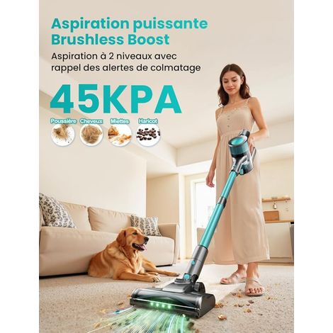 Aspirateur Balai sans Fil Aspirateur sans Fil Brosse LED Aspirateur Poils d'animaux Tapis Sols Durs Canapé (1/2)