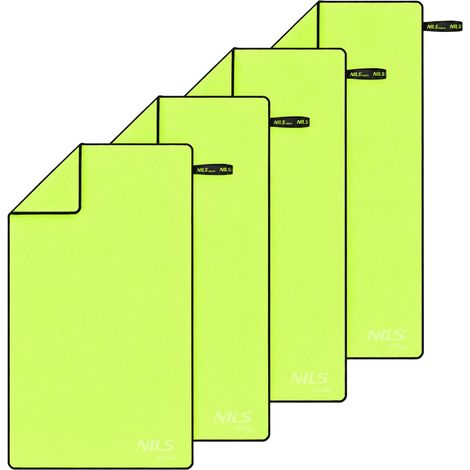 Asciugamano in microfibra verde, 140x70 cm, ad asciugatura rapida, confezione da 4 (1/5)