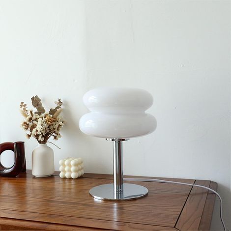 Lampe de Chevet, Lampe de Table en Verre Pratique en Forme de aux œufs Mignonne pour les Filles pour la Maison (Blanc) (1/5)