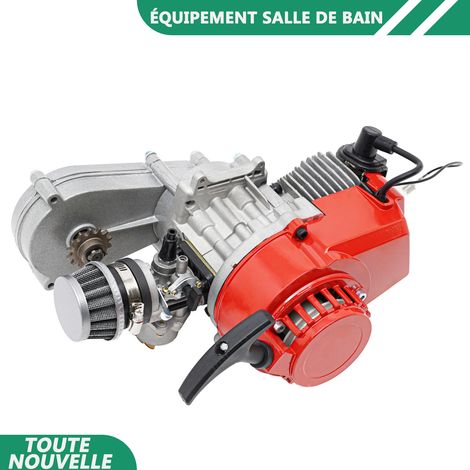 WAOBDLA 49CC 3PS moteur simple cylindre 2 temps refroidissement à l'air en aluminium traction corde moteur de démarrage pour ATV, scooter, mini vélo de saleté (1/5)