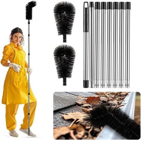 Outils de Nettoyage Télescopiques de Gouttière, 320cm Brosse de Nettoyage de Gouttière, Nettoyage Gouttiere Toit (1/5)