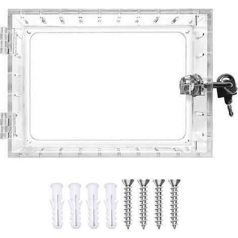 Boîtier de verrouillage universel pour thermostat avec clé, protection transparente pour thermostat mural. Dimensions : 12,7 cm (H) x 12 cm (L) x 4,2 cm (P). (1/5)