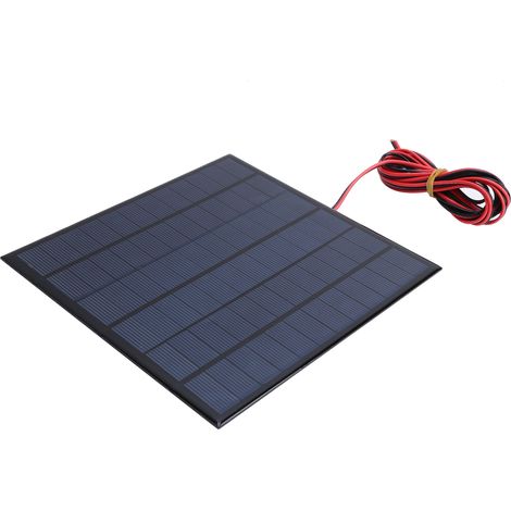 Panneau Solaire Polycristallin 18V 4.5W DC avec Câbles Rouge et Noir 2m, Module Époxy pour Bricolage et Alimentation (1/5)