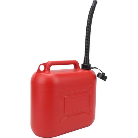 Bidons d'essence 10L rouge 2,6 gallons, conteneur carburant ABS ignifuge avec bec verseur auto-ventilé pour tondeuse, tronçonneuse, outil de jardin. (1/5)