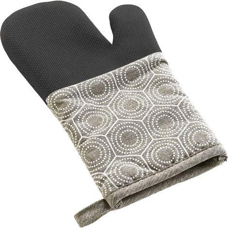 Gant de Cuisine Ambidextre Imprimé "Adam" 30cm Beige Lin (1/3)