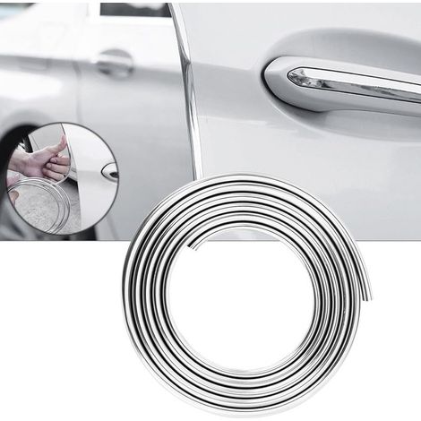 Bande de protection universelle pour portière de voiture - En forme de U - Pour voitures, camions, SUV, 5 m - Argenté (1/5)