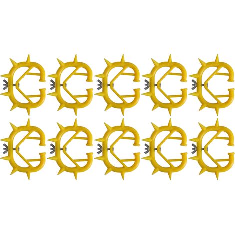 Lot de 10 épines nasales pour vaches, en plastique épais, empêchant les veaux de téter le lait lors du sevrage, pour l'élevage. Couleur : jaune. (1/5)