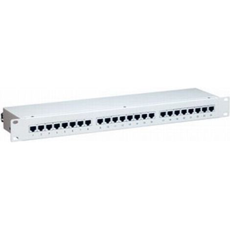 Panneau de raccordement 24 x RJ45, 19", 1RU, Cat-6, RAL7035, TOP