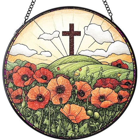 Attrape-soleil rond vitrail – Décoration à suspendre pour fenêtre, mur et porte, cadeau femme homme maman papa, Diamètre : 12.5 cm (1/4)