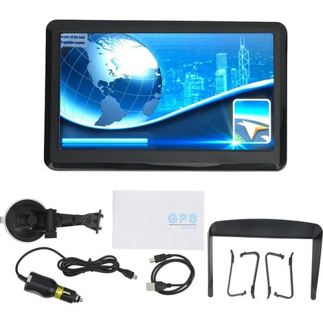 Navigatore GPS universale per auto da 7 pollici, touchscreen ad alta definizione, con supporto per camion. (1/4)