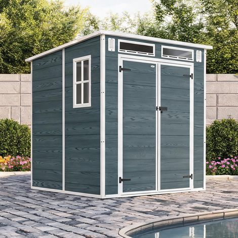 Abri de jardin grau en kunststoff Aluminium 182 x 182 x 196 cm (1/5)