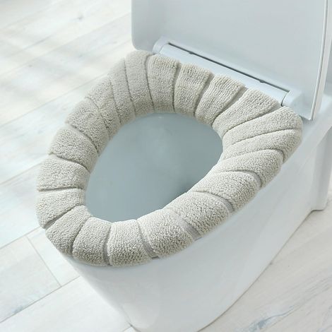 Abattant de toilettes pour toilettes chauffantes, abattant de toilettes avec tapis ultra-chaud, coussin de toilette rembourré et lavable (beige) (1/5)