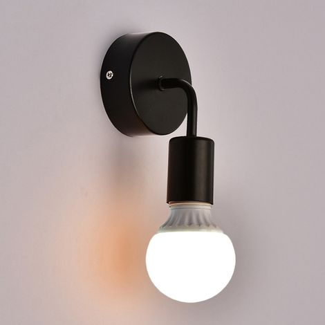 Creative Wall Lamp Modern Wall Light Minimalist Iron Wall Sconce For Kids Room Bedroom Restaurant E27 Black