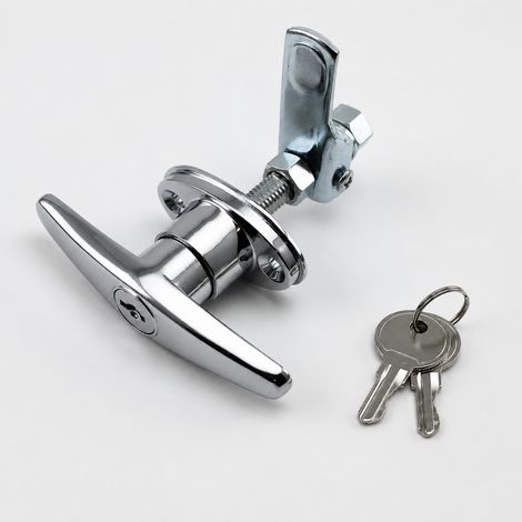 Serrure poignée en T pour porte de garage T001 s'entrouvrant avec gâche 3D t001 réf 0184 15 × 15 × 5 cm 200 g – Livraison gratuite