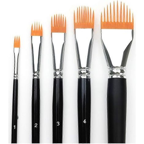 Ensemble de 5 pinceaux Grainer, pinceaux professionnels pour artistes, pinceaux à poils en nylon, pinceaux à pointe ronde peignée (1/5)