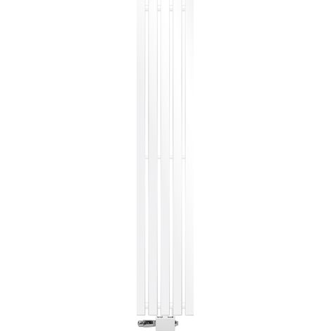 ECD Germany Radiador de Panel de Diseño Stella 260 X 1400 mm Blanco con Conexión Central Universal Calefactor Plano Monocapa Estufa Vertical con Termostato y Juego de Montaje en Pared Incluído