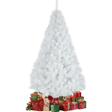 150cm Sapin de Noël Arbre de Noël Artificiel pour Décoration de Noël Matériau PVC avec Pied en Métal Blanc (1/5)