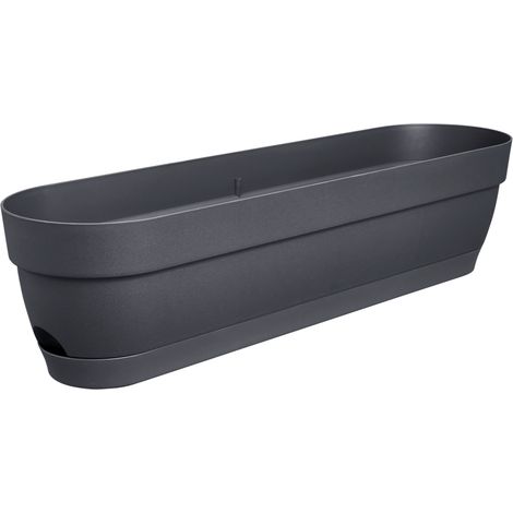 Elho Vibia Campana Balconnière 70 - Noir - L 69 x B 18.2 x H 17 cm - Balcon - 100% recyclé (1/3)