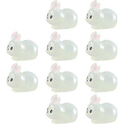 Figurines miniatures en résine, lapins de Pâques lumineux, décoration pour balcon ou terrasse-stout