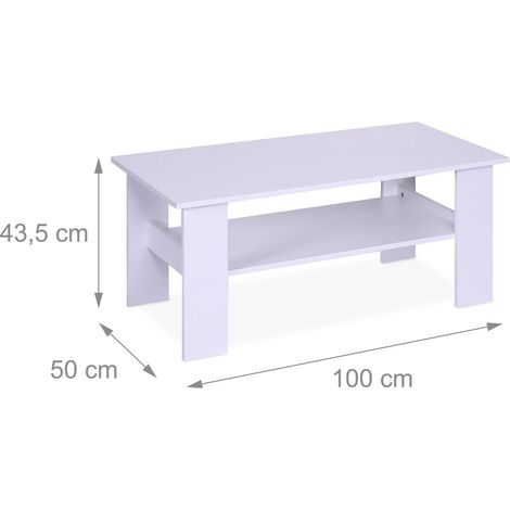 Tavolino da salotto rettangolare moderno con vano portaoggetti per pasti 100 x 50 x 53,5 cm in legno nero 130017975