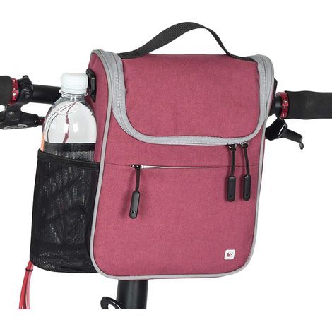 1 confezione da 1 borsa impermeabile per manubrio bicicletta con copertura antipioggia e tracolla per ciclismo. (Rosa)