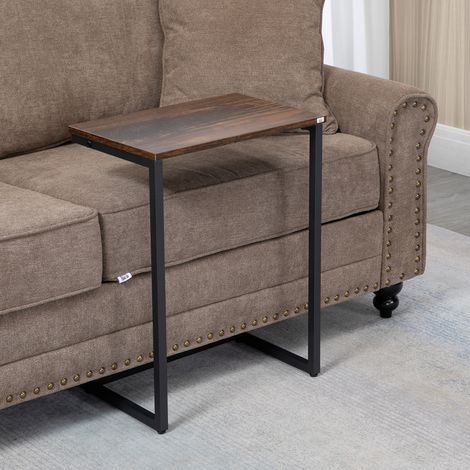 REDOM Table d appoint 45x30x60cm empilable design industriel bois stable brun (1/5)