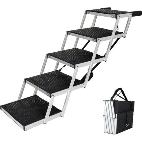 OKWISH Klappbare Aluminium-Hundetreppe mit 5 rutschfesten Stufen (1/5)