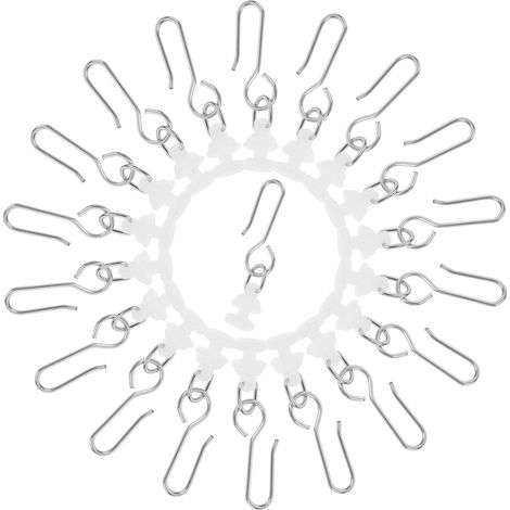 Crochets de rideau douche en plastique Healeved , légers et faciles à installer retirer , pour salle (1/5)