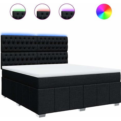Maison Exclusive - Boxspringbett mit Matratze Schwarz 180x200 cm