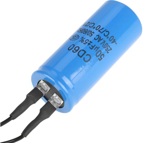 CD60 Betriebskondensator mit Anschlusskabel 250 V AC 50 µF 50/60 Hz für Motor-Luftkompressor (1/5)