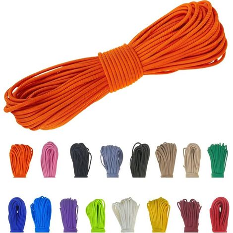 Corde de paracorde 550 4 mm – 100% polyester résistant à la déchirure – Charge de rupture 485 lb – Longueur 15, 30, 50 m (1/3)