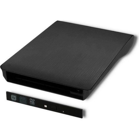 Boîtier Lecteur Optique - SATA 9.5mm - USB 3.0 - Pour CD DVD - Noir - Unité (1/2)