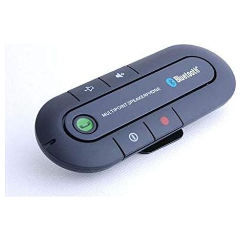 Kit Mains Libres Bluetooth Voiture Haut-Parleur Intégré - Fixation Pare-Soleil Appel Musique Noir (1/5)