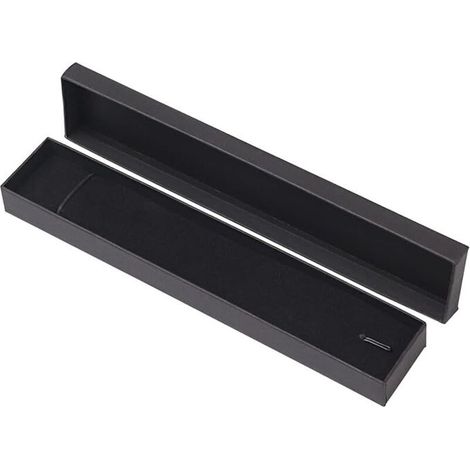 Coffret cadeau pour bracelet, étui noir pour long collier, boîte à bijoux kraft 4 x 21 x 2 cm pour colliers et boucles d'oreilles, (1/5)