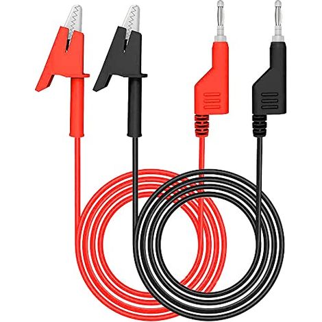 2 Pc de test, fiche banane empilable de 4 mm à pinces crocodile crocodile fil de câble flexible (1 m/3,3 pieds) pour les tests électriques multimètre (1/3)