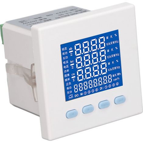 Compteur Électrique Triphasé Multifonction Écran LCD Blanc Mesure Précise de Consommation AC220V (1/5)