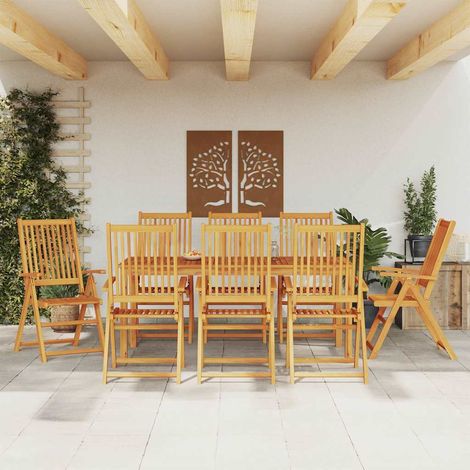 Teenpull – 9-tlg. Garten-Essgruppe 180x90x75 cm Massivholz Akazie (1/5)